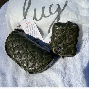 Lug VL Olive Green Bobsled eyeglass case and Choo Choo mini Duo. NWT